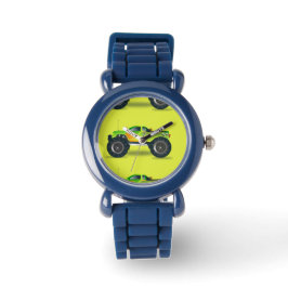 Reloj De Pulsera Camión de monstruos en verde limón