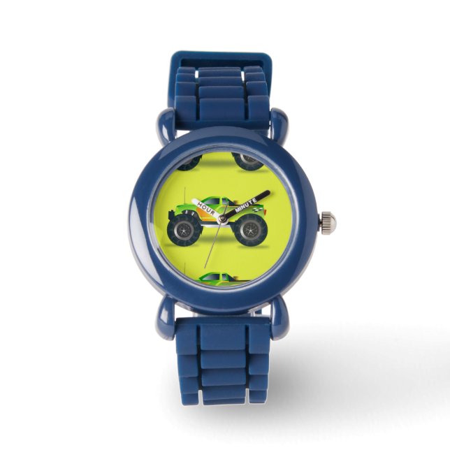 Reloj De Pulsera Camión de monstruos en verde limón (Anverso)