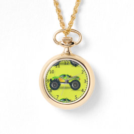 Reloj De Pulsera Camión de monstruos en verde limón