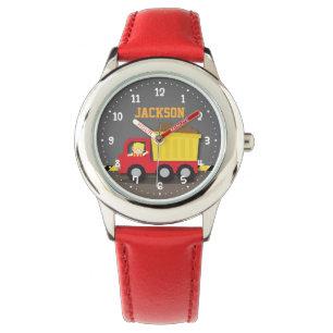 Reloj De Pulsera Camión de Volteo Rojo Niño de Construcción Persona