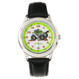 Reloj De Pulsera Camión Verde Personalizado Educativo
