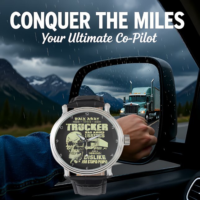 Reloj De Pulsera Camionero con problemas de ira calavera (Subido por el creador)