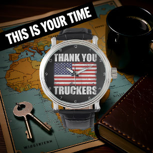 Reloj De Pulsera Camioneros agradecidos bandera americana