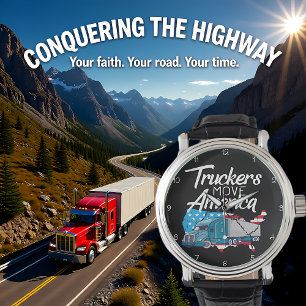 Reloj De Pulsera Camioneros Mueven América: Silueta de bandera