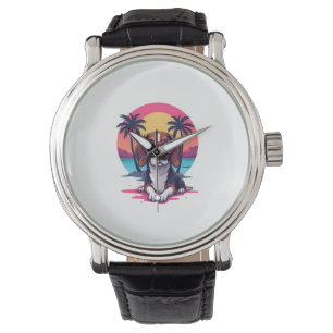 Reloj De Pulsera Camisa De Fondo Beagle Sunset, Beagle Mom, Beagle