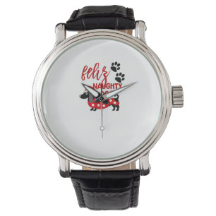 Reloj De Pulsera Camisas de Navidades de Dachshund _ Divertida Feli