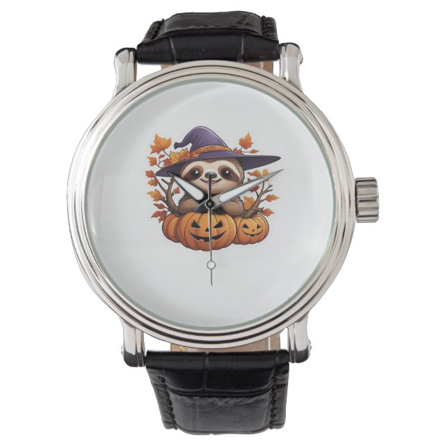 Reloj De Pulsera Camiseta clásica de Halloween Personalizado Sloth (Anverso)