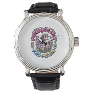 Reloj De Pulsera Camiseta comercial de hongos unicornio musgo y mag