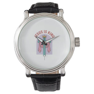 Reloj De Pulsera Camiseta cristiana vintage corona cruz Jesús es re