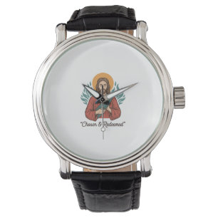 Reloj De Pulsera Camiseta cristiana vintage de Jesús elegida y redi