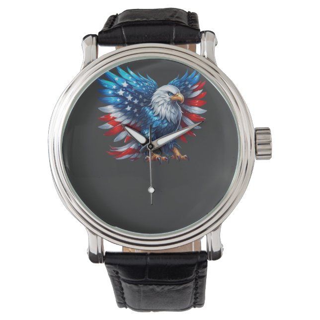 Reloj De Pulsera Camiseta De Aguila Estadounidense En Asoma (Anverso)