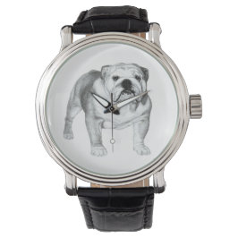 Reloj De Pulsera Camiseta de Bulldog inglés dibujada a mano