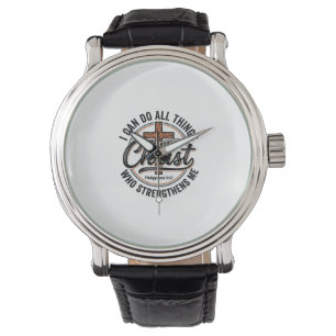 Reloj De Pulsera Camiseta de cita vintage Christian Philippians 4_1
