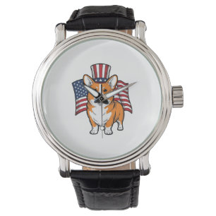 Reloj De Pulsera Camiseta de diseño de grabado vintage de Corgi pat