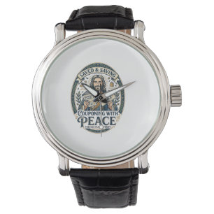 Reloj De Pulsera Camiseta de Jesús Cupón Ahorro Frugal Diseño Basad