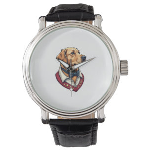 Reloj De Pulsera Camiseta de perro patriótica vintage de Golden Ret