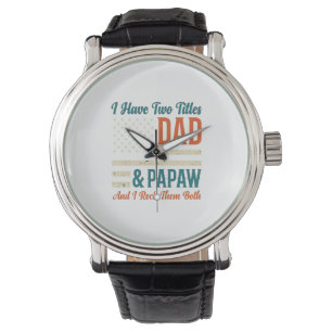 Reloj De Pulsera Camiseta familiar patriótica vintage de Papá Papaw