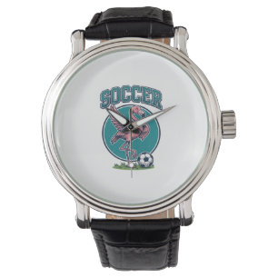 Reloj De Pulsera Camiseta Gráfica de Jugador de Fútbol Flamingo Vin