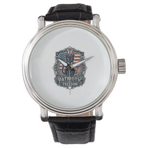 Reloj De Pulsera Camiseta gráfica vectorial de gato negro patriota 