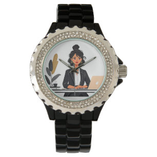 Reloj De Pulsera Camiseta Jefe Mujer CEO Ciudad Silueta Empowerme