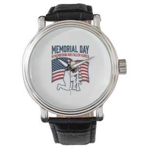 Reloj De Pulsera Camiseta Patriótica Soldado Héroes Caídos Día de l