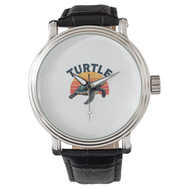 Reloj De Pulsera Camiseta Retro Turtle (Anverso)