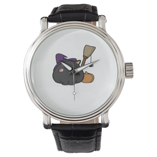 Reloj De Pulsera Camiseta sobredimensionada para gatos de Halloween (Anverso)