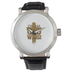 Reloj De Pulsera Camiseta tipográfica vintage cristiana Dios gana C