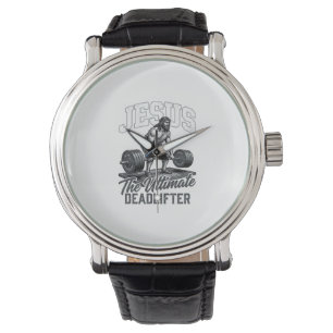 Reloj De Pulsera Camiseta Vector Vintage Levantador de Peso Muerto