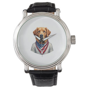 Reloj De Pulsera Camiseta Vintage de Retriever Dorado Canino Americ