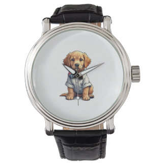 Reloj De Pulsera Camiseta Vintage del Patriota Cachorro de EE. UU. 