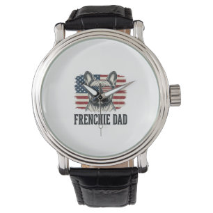 Reloj De Pulsera Camiseta Vintage Frenchie Dad Patriótica Bulldog_1