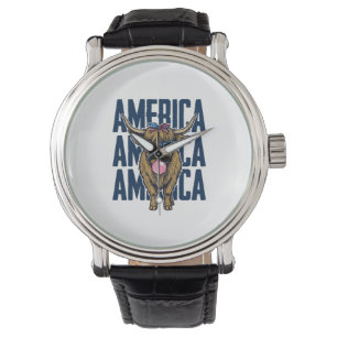 Reloj De Pulsera Camiseta Vintage Patriótica de Vaca de las Tierras