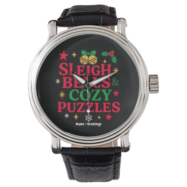 Reloj De Pulsera Campanas de Trineo y Rompecabezas Acogedores Regal (Anverso)