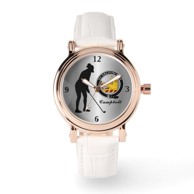 Reloj De Pulsera Campbell Clan Badge (Hers) Golf (Anverso)