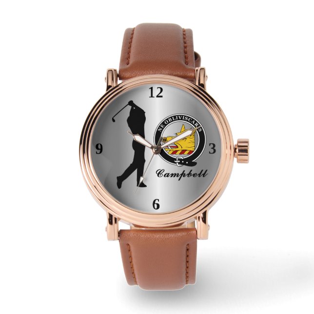 Reloj De Pulsera Campbell Clan Badge (Su) Golf (Anverso)