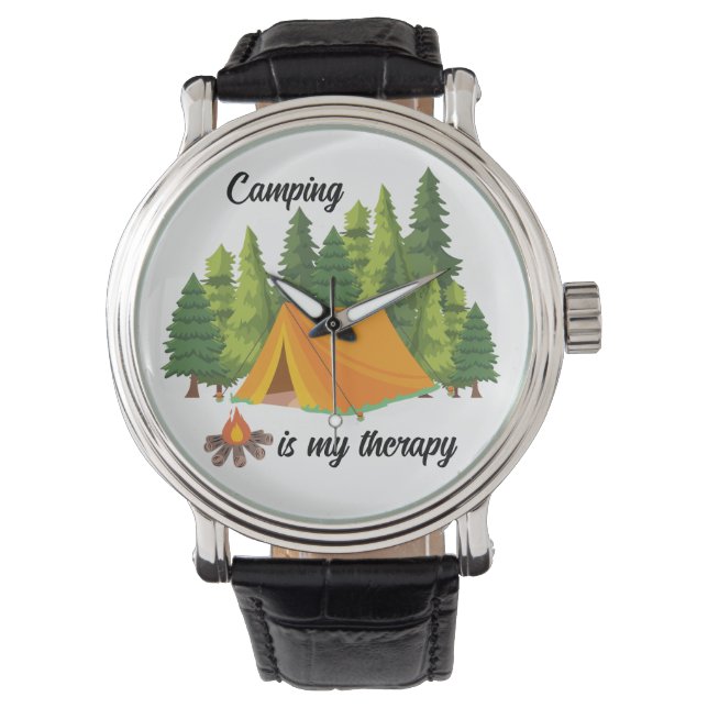Reloj De Pulsera Camping es mi verano de terapia (Anverso)