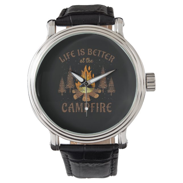 Reloj De Pulsera Camping - La Vida Es Mejor En La Fogata (Anverso)