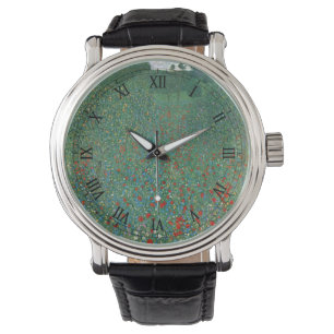 Reloj De Pulsera Campo de amapolas por Gustav Klimt, Arte Nouveau v