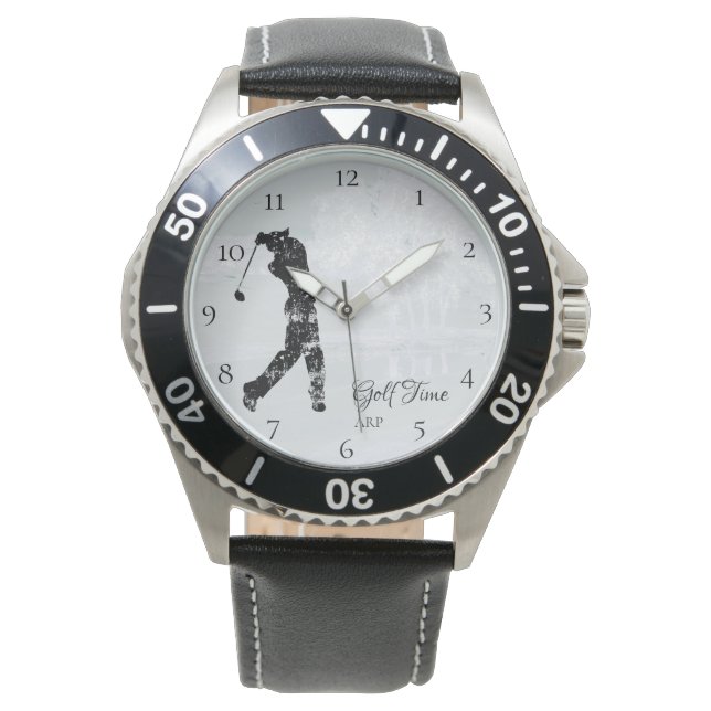 Reloj De Pulsera *~* Campo de golf de Man Golfing Pond Tree Golfer (Anverso)
