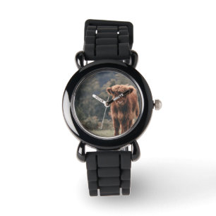 Reloj De Pulsera Campo de hierba de otoño de ternera de vaca de las