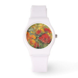 Reloj De Pulsera Campo de la amapola oriental