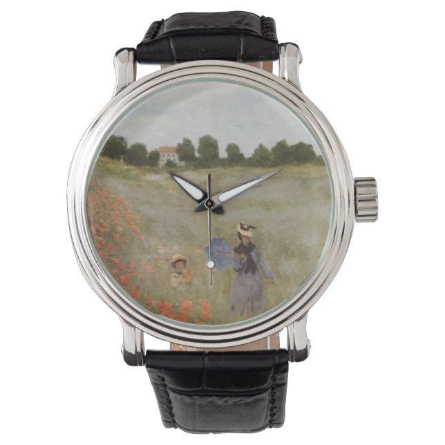 Reloj De Pulsera Campo de los Coppies Claude Monet (Anverso)