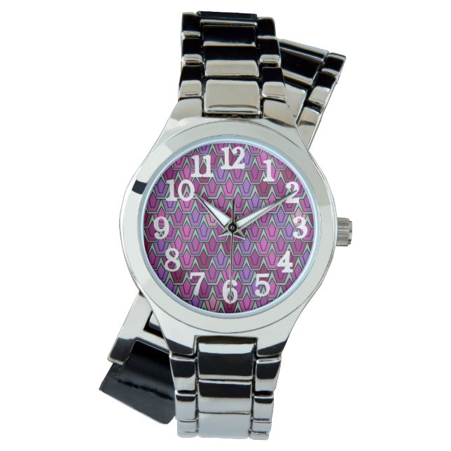 Reloj De Pulsera Campo Tulipán púrpura (Anverso)