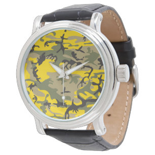 Reloj De Pulsera Camuflaje amarillo y verde, militar, ejército