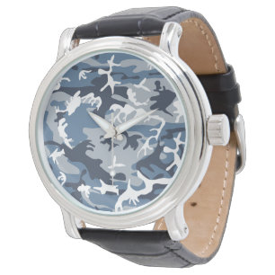 Reloj De Pulsera Camuflaje azul de nieve en invierno, ejército