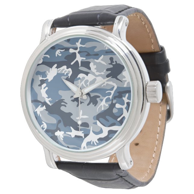 Reloj De Pulsera Camuflaje azul de nieve en invierno, ejército (Angular)