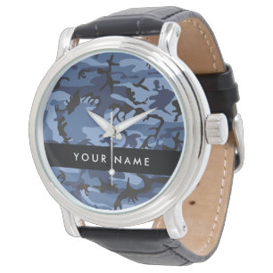 Reloj De Pulsera Camuflaje Azul Marino Personaliza tu nombre