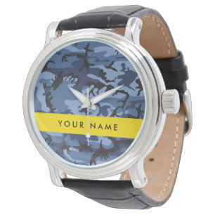 Reloj De Pulsera Camuflaje Azul Marino Personaliza tu nombre