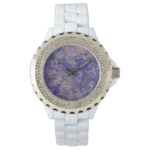 Reloj De Pulsera Camuflaje contra la flor azul